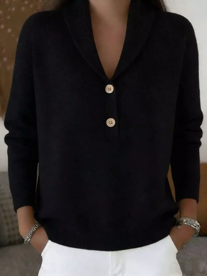 Button Detail Long Sleeve Sweater | The Nichole Collection