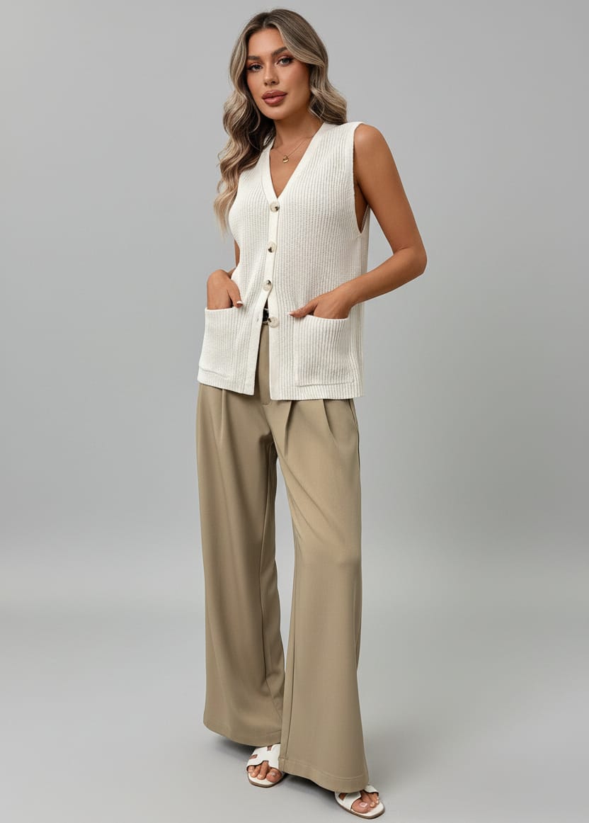 Button-Down Knit Sweater Vest The Nichole Collection - Official Site