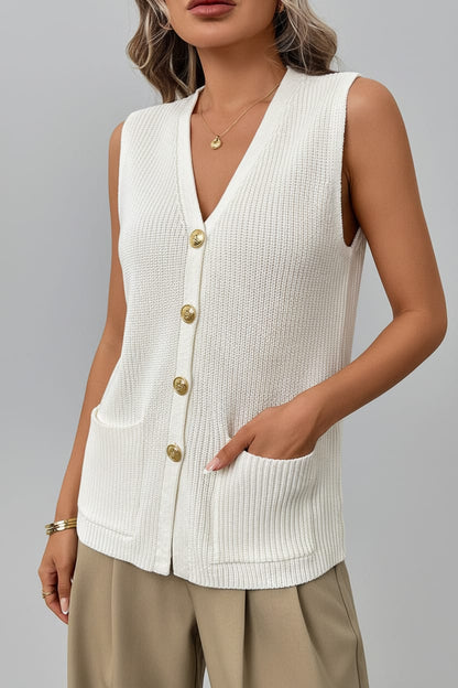 Button-Down Knit Sweater Vest The Nichole Collection - Official Site