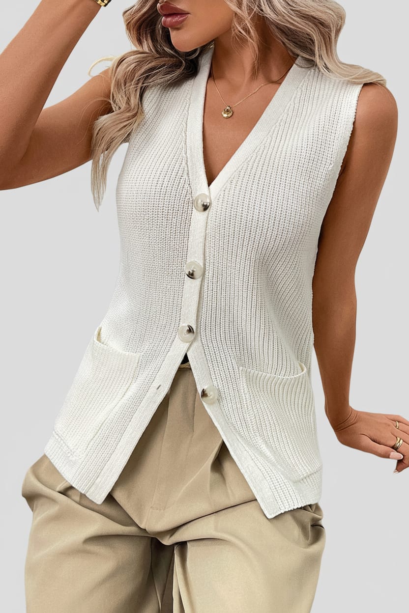 Button-Down Knit Sweater Vest The Nichole Collection - Official Site