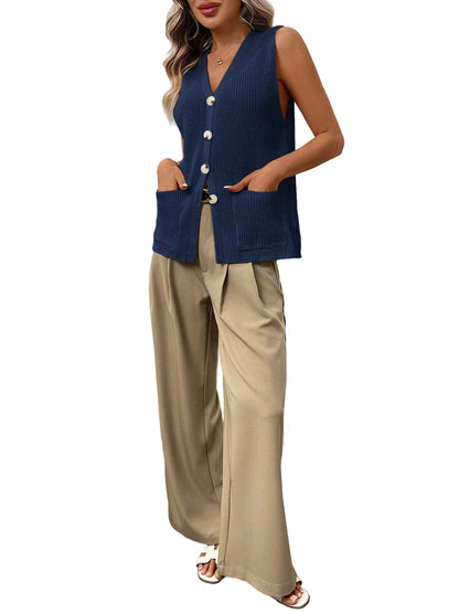 Button-Down Knit Sweater Vest The Nichole Collection - Official Site
