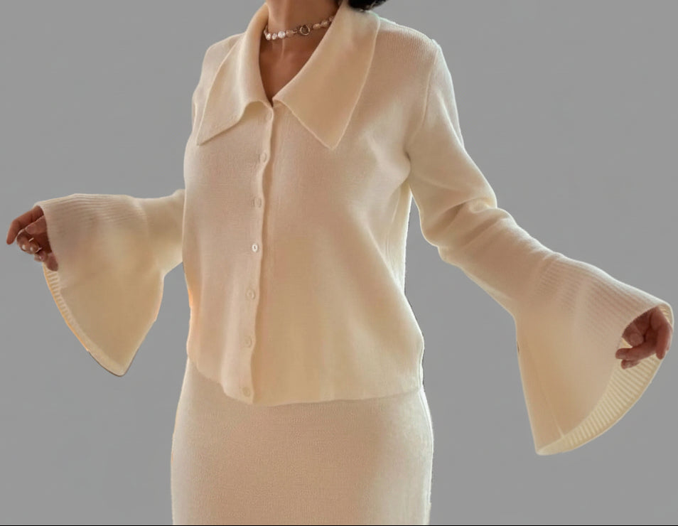 Button Down Long Sleeve Cardigan and Skirt Knit Set The Nichole Collection - Official Site