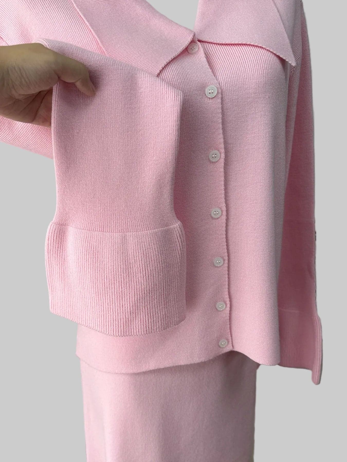 Button Down Long Sleeve Cardigan and Skirt Knit Set The Nichole Collection - Official Site