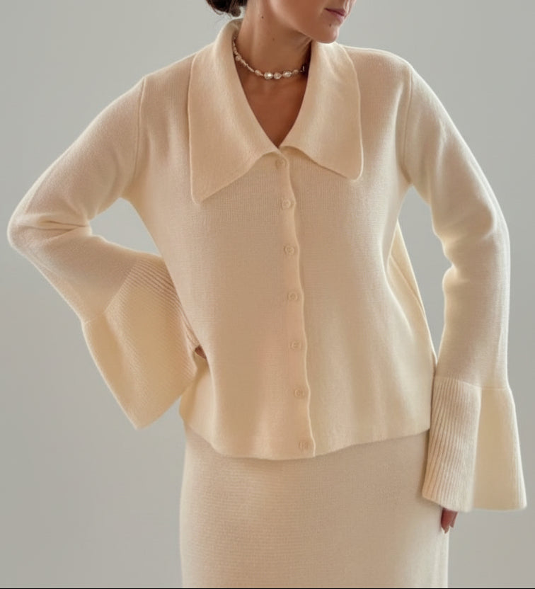 Button Down Long Sleeve Cardigan and Skirt Knit Set The Nichole Collection - Official Site