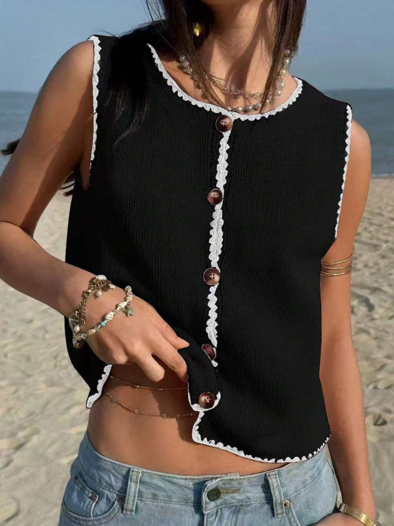 Button-Down Sweater Vest The Nichole Collection - Official Site