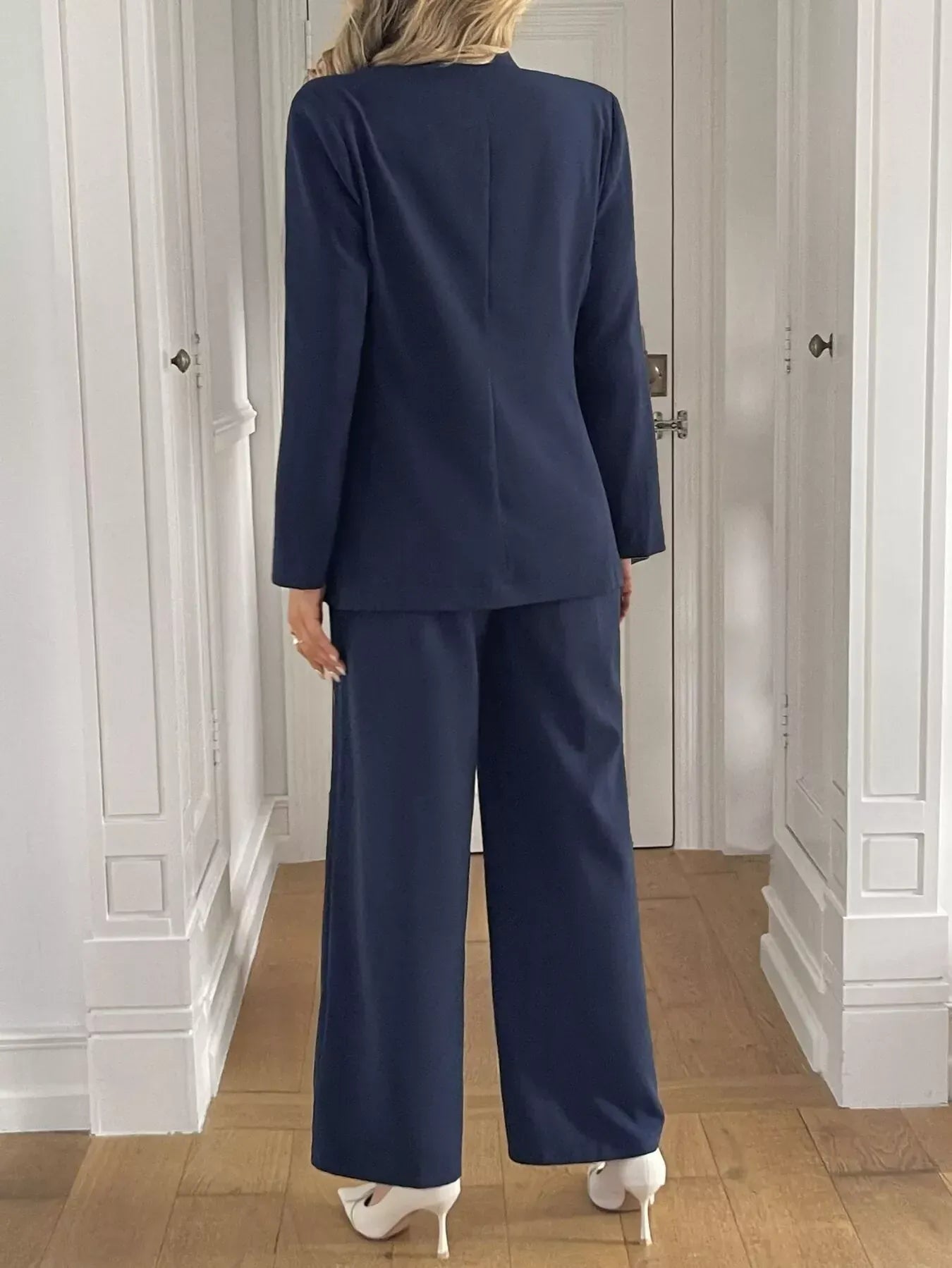 Button Up Blazer & Wide Leg Pants Set Women's Sets The Nichole Collection