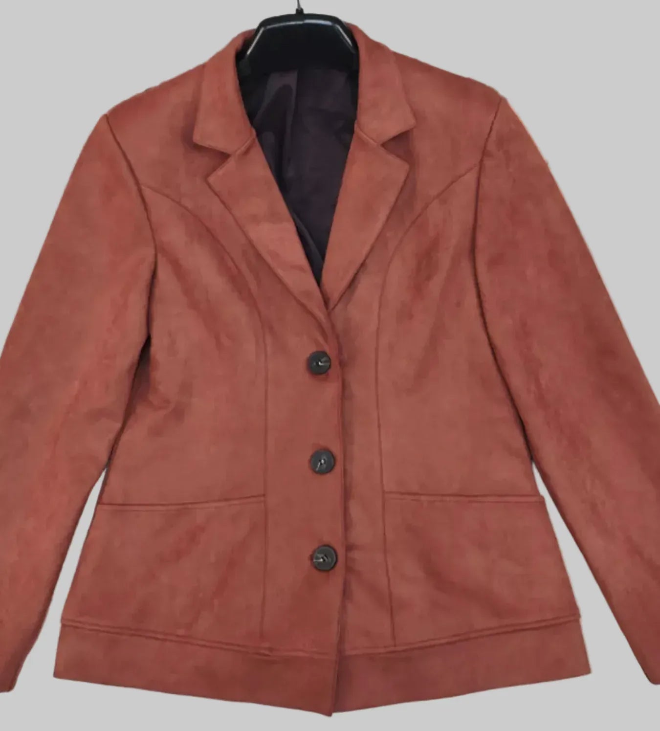 Button Up Lapel Collar Blazer - Khaki / S