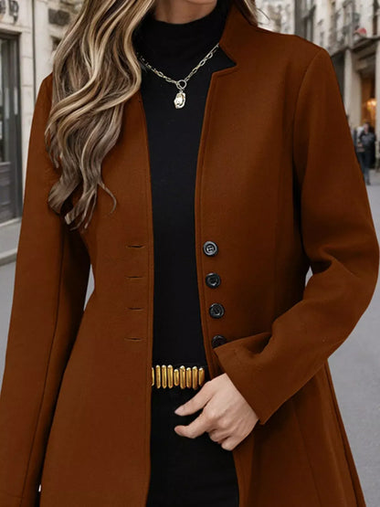 Button Up Long Sleeve Coat The Nichole Collection