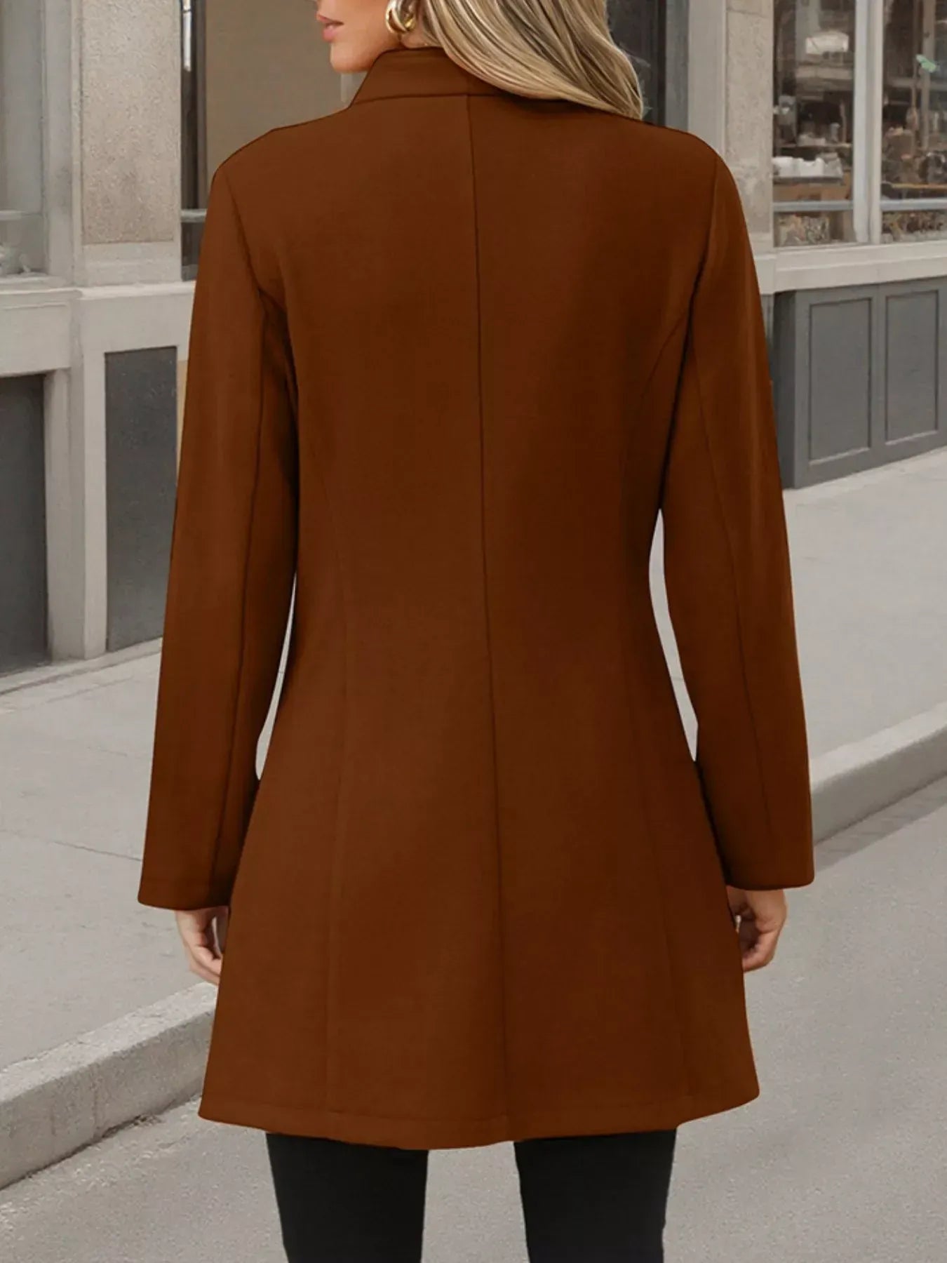 Button Up Long Sleeve Coat The Nichole Collection