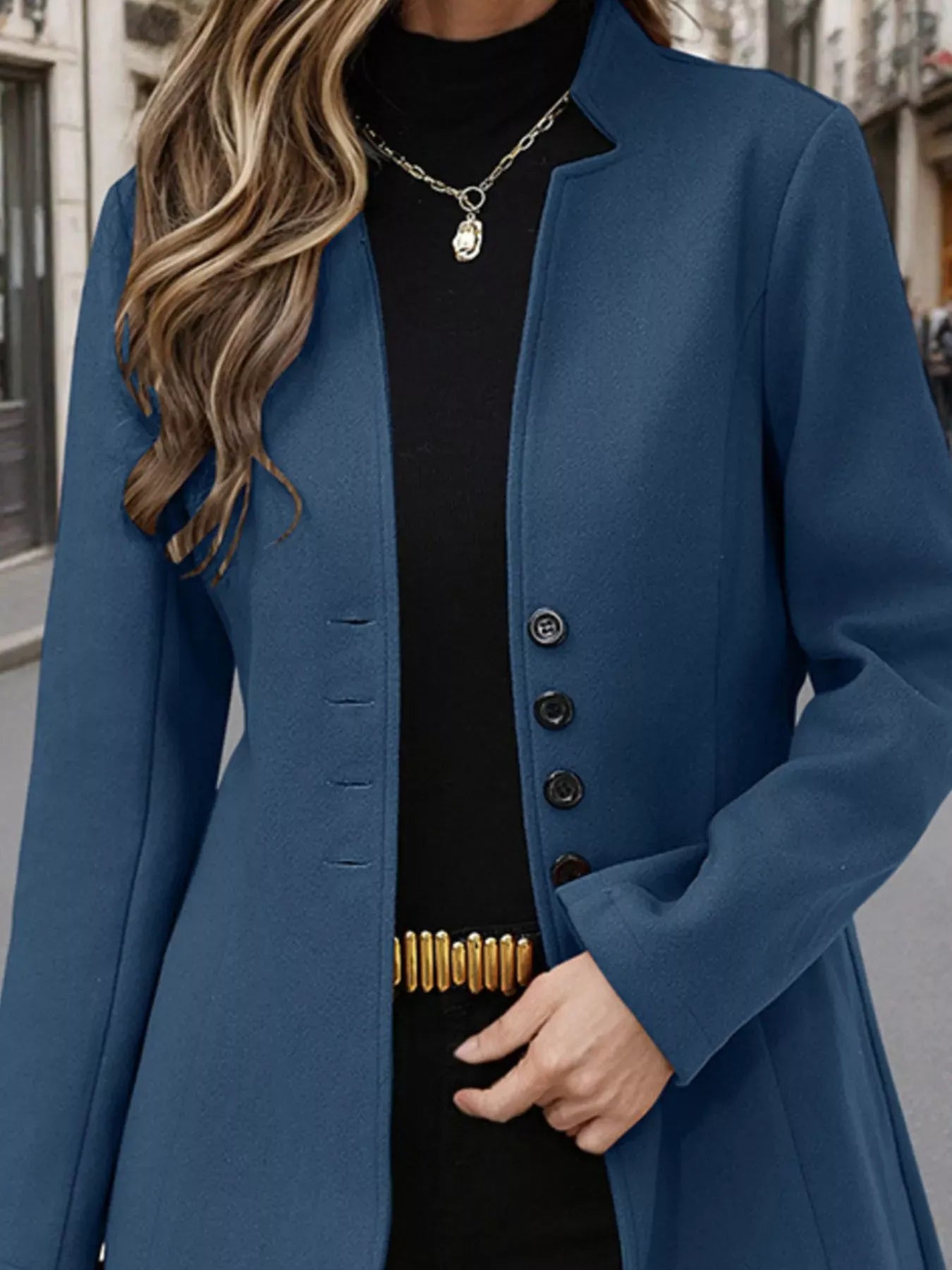 Button Up Long Sleeve Coat The Nichole Collection