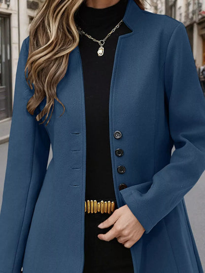 Button Up Long Sleeve Coat The Nichole Collection