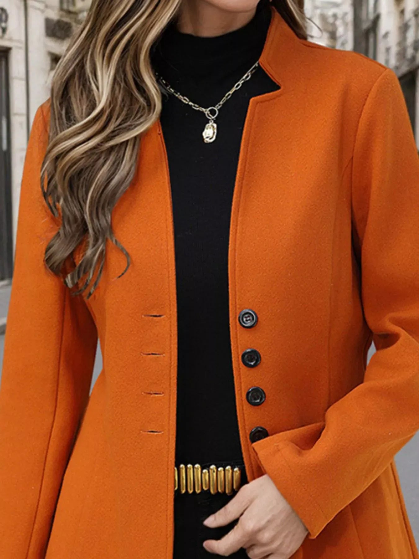 Button Up Long Sleeve Coat The Nichole Collection