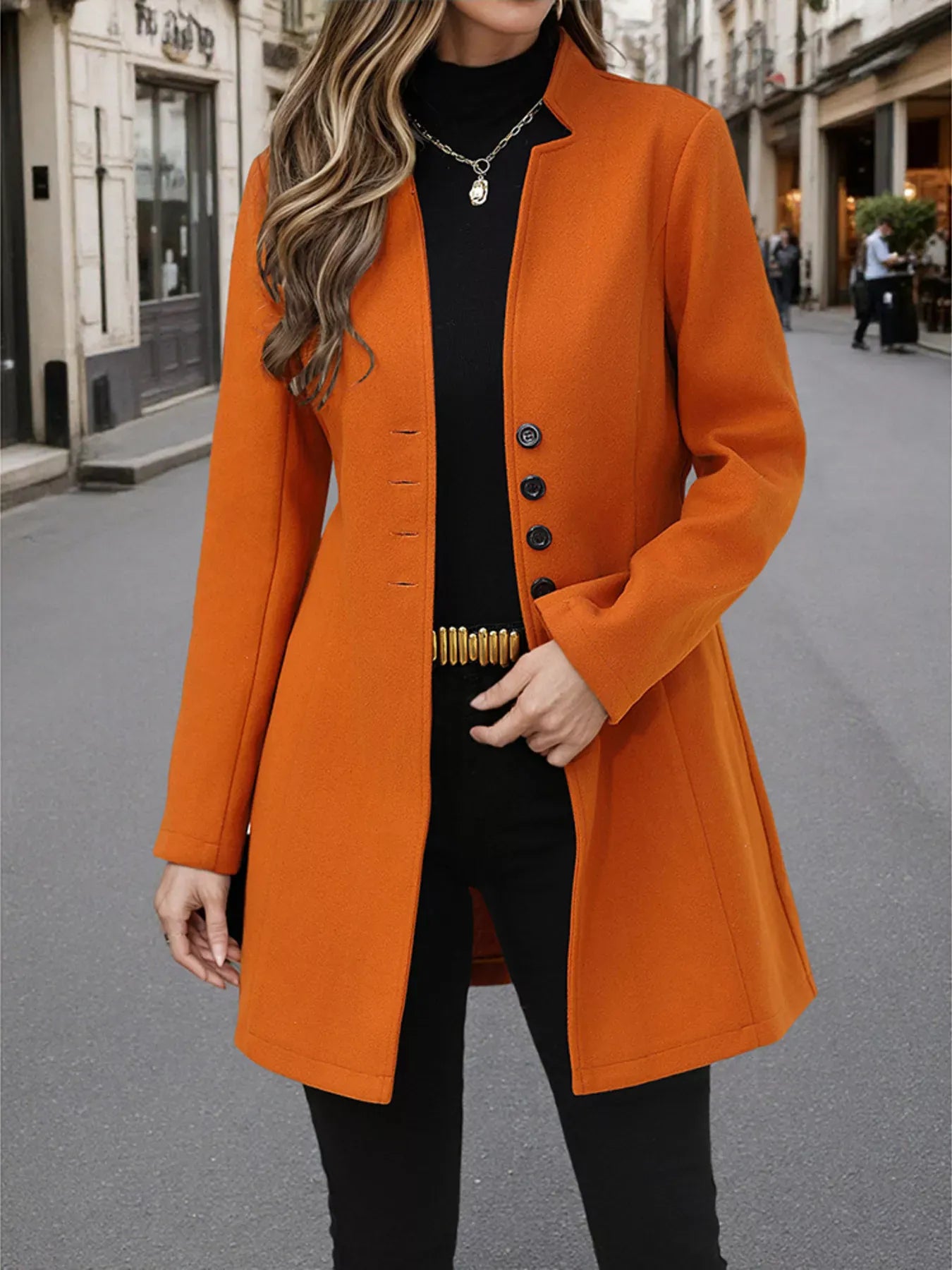 Button Up Long Sleeve Coat The Nichole Collection