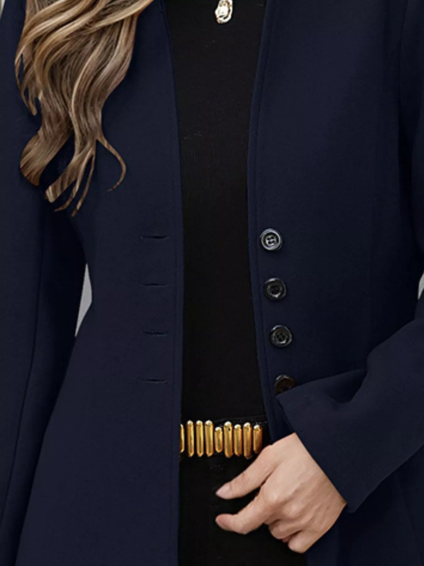 Button Up Long Sleeve Coat The Nichole Collection