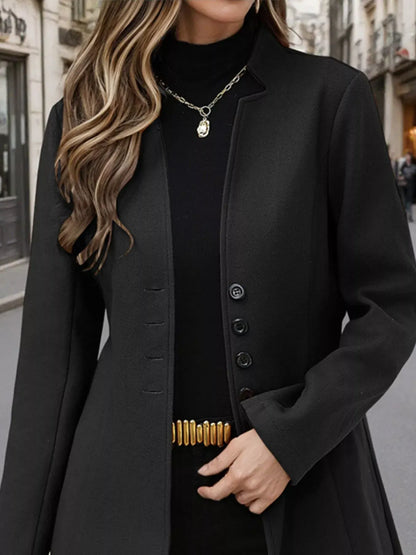 Button Up Long Sleeve Coat The Nichole Collection