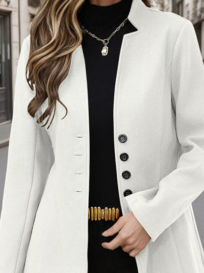 Button Up Long Sleeve Coat The Nichole Collection