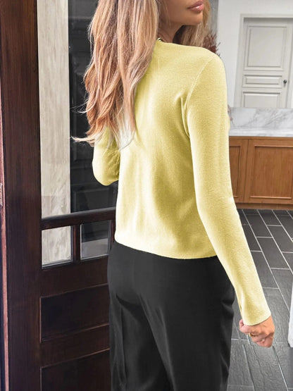 Button-Up Long Sleeve Knit Cardigan Cardigan The Nichole Collection