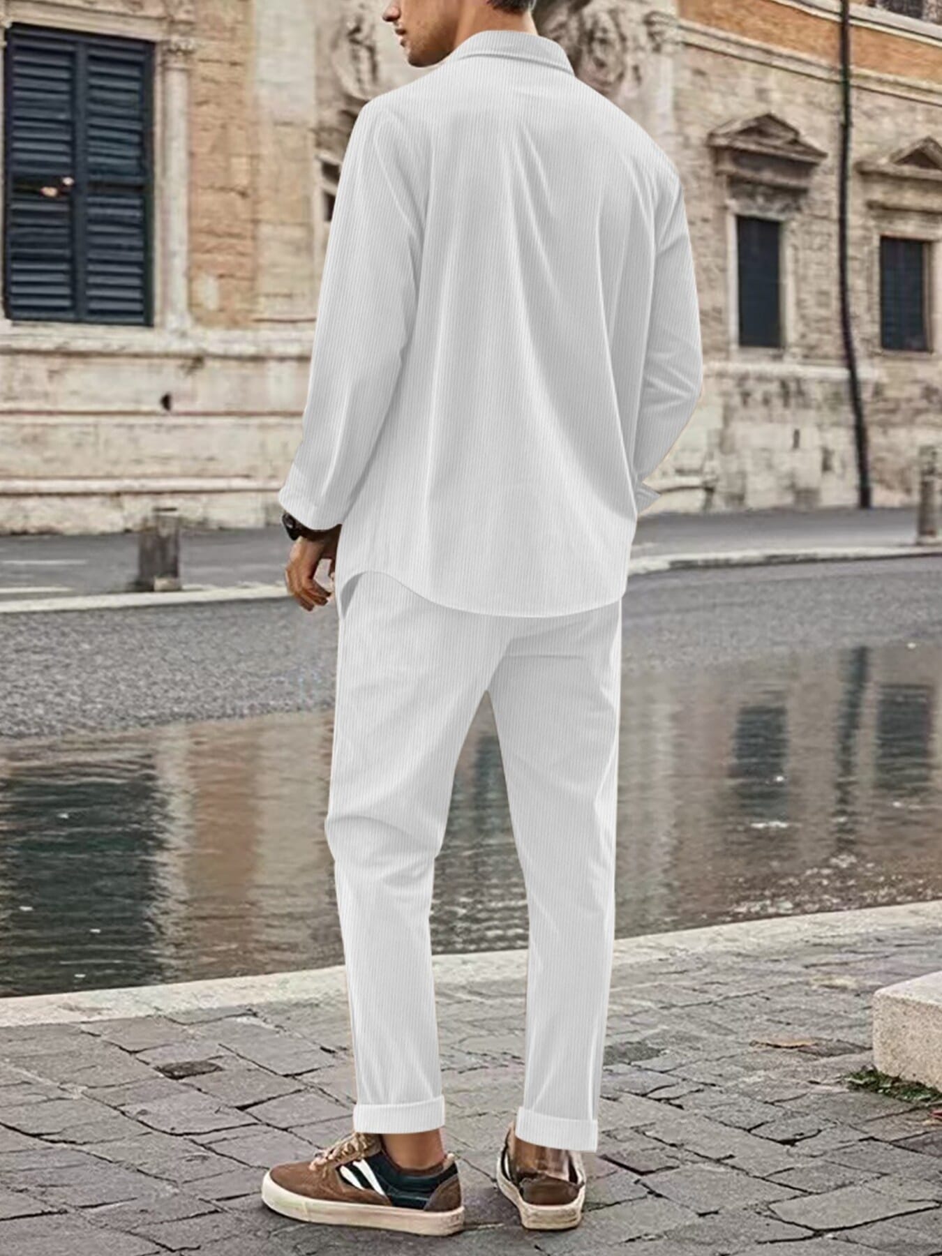 Button Up Long Sleeve Shirt and Pants Set | The Nichole Collection