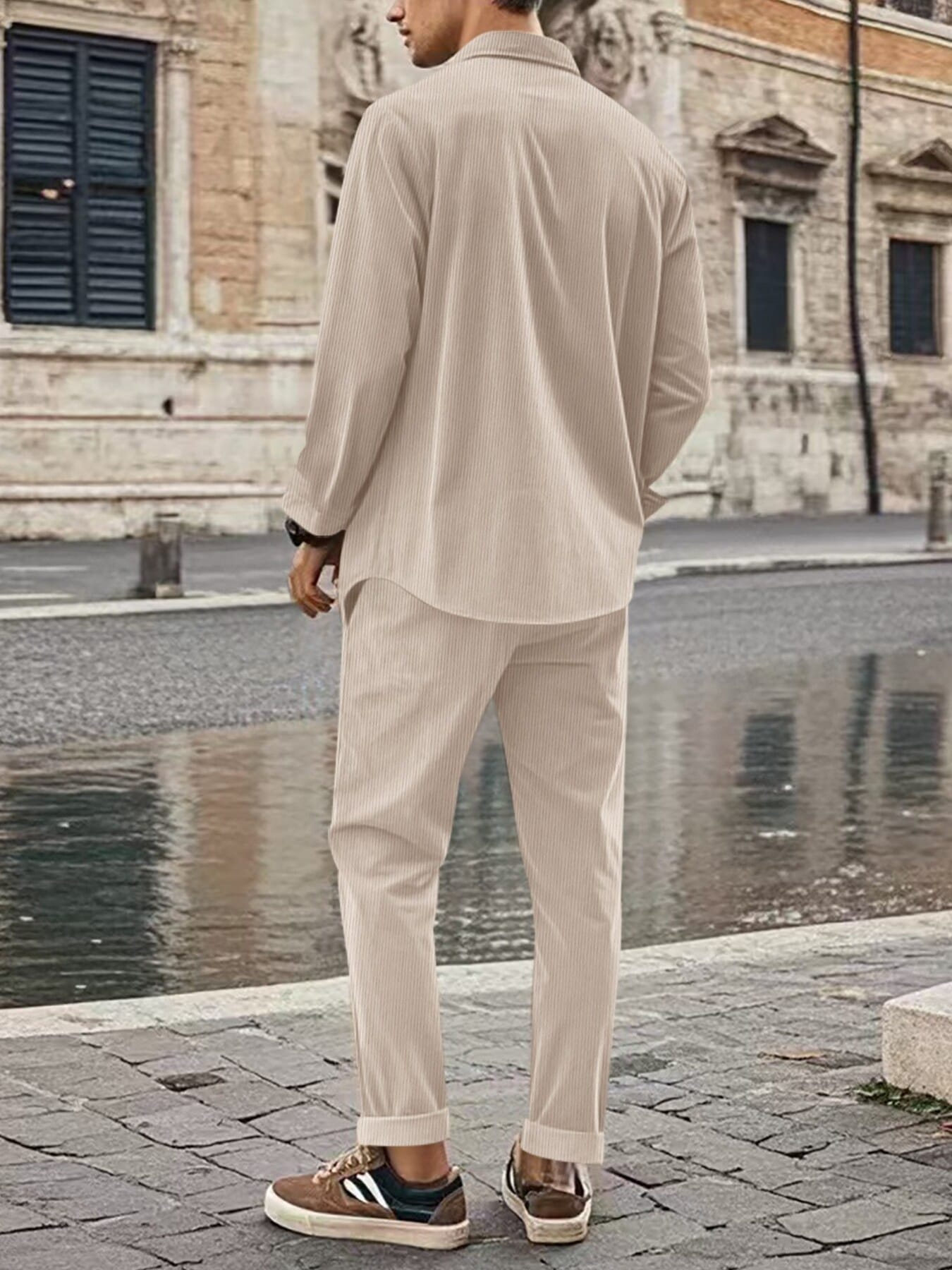 Button Up Long Sleeve Shirt and Pants Set | The Nichole Collection