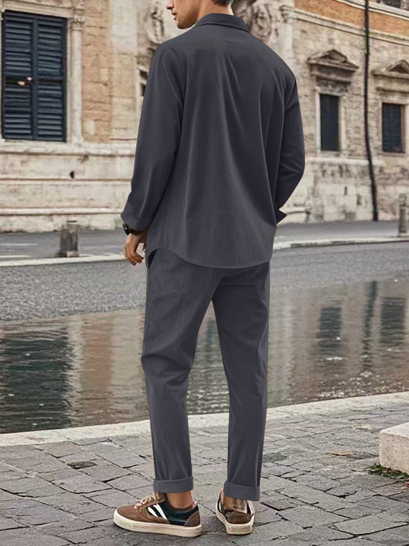 Button Up Long Sleeve Shirt and Pants Set | The Nichole Collection