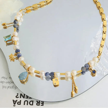 SOMERSET GLASS STONE & PEARL CHOKER The Nichole Collection - Official Site