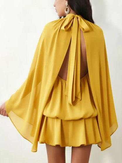 Tie-Back Layered Flare-Sleeve Mini Dress The Nichole Collection - Official Site