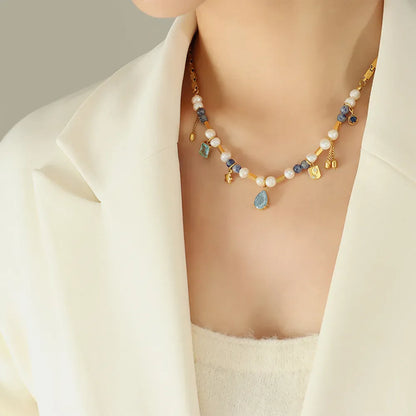 SOMERSET GLASS STONE & PEARL CHOKER The Nichole Collection - Official Site
