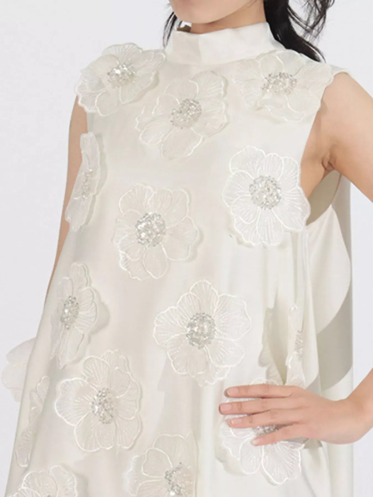 Floral-Embellished Sleeveless Maxi Dress The Nichole Collection