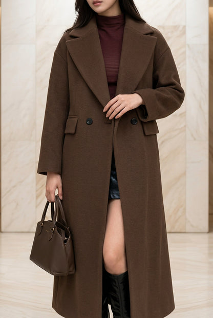 Double-Breasted Longline Coat The Nichole Collection