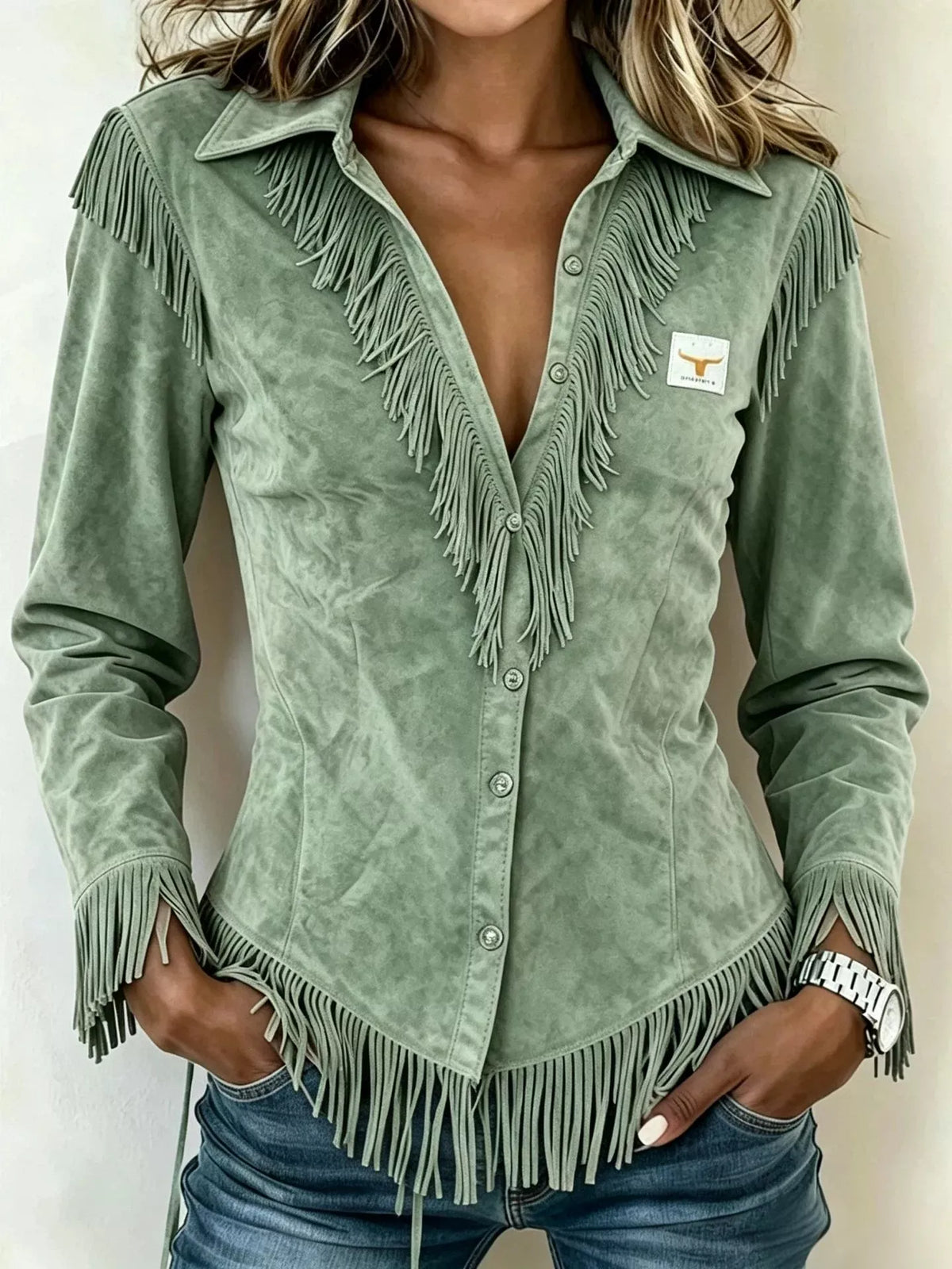 BUTTON FRONT FRINGE TOP The Nichole Collection - Official Site