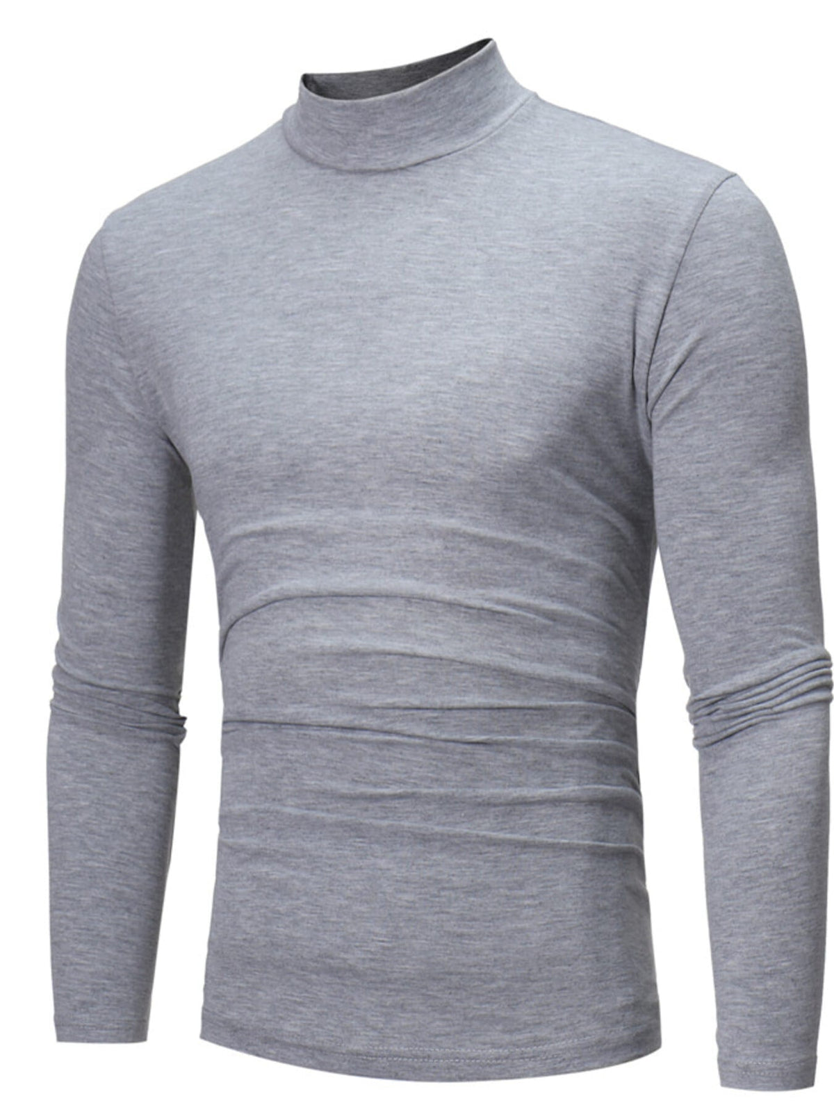 Men's Slim-Fit Mock-Neck Long-Sleeve Shirt Jonathan M Collection