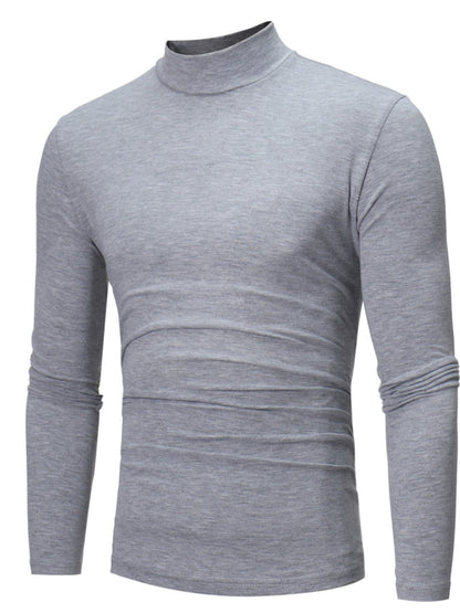 Men's Slim-Fit Mock-Neck Long-Sleeve Shirt Jonathan M Collection