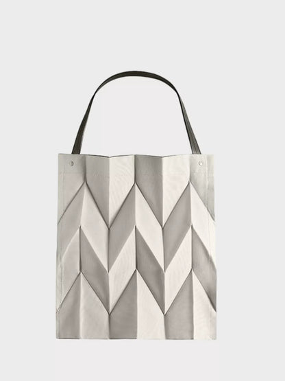 GEOMETRIC PLEATED CANVAS TOTE The Nichole Collection - Official Site