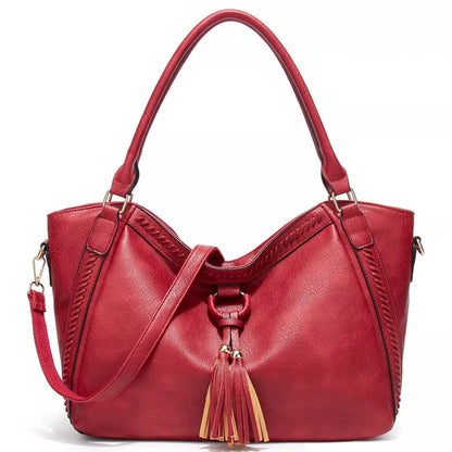 TASSEL-DETAIL FAUX LEATHER SHOULDER BAG The Nichole Collection - Official Site