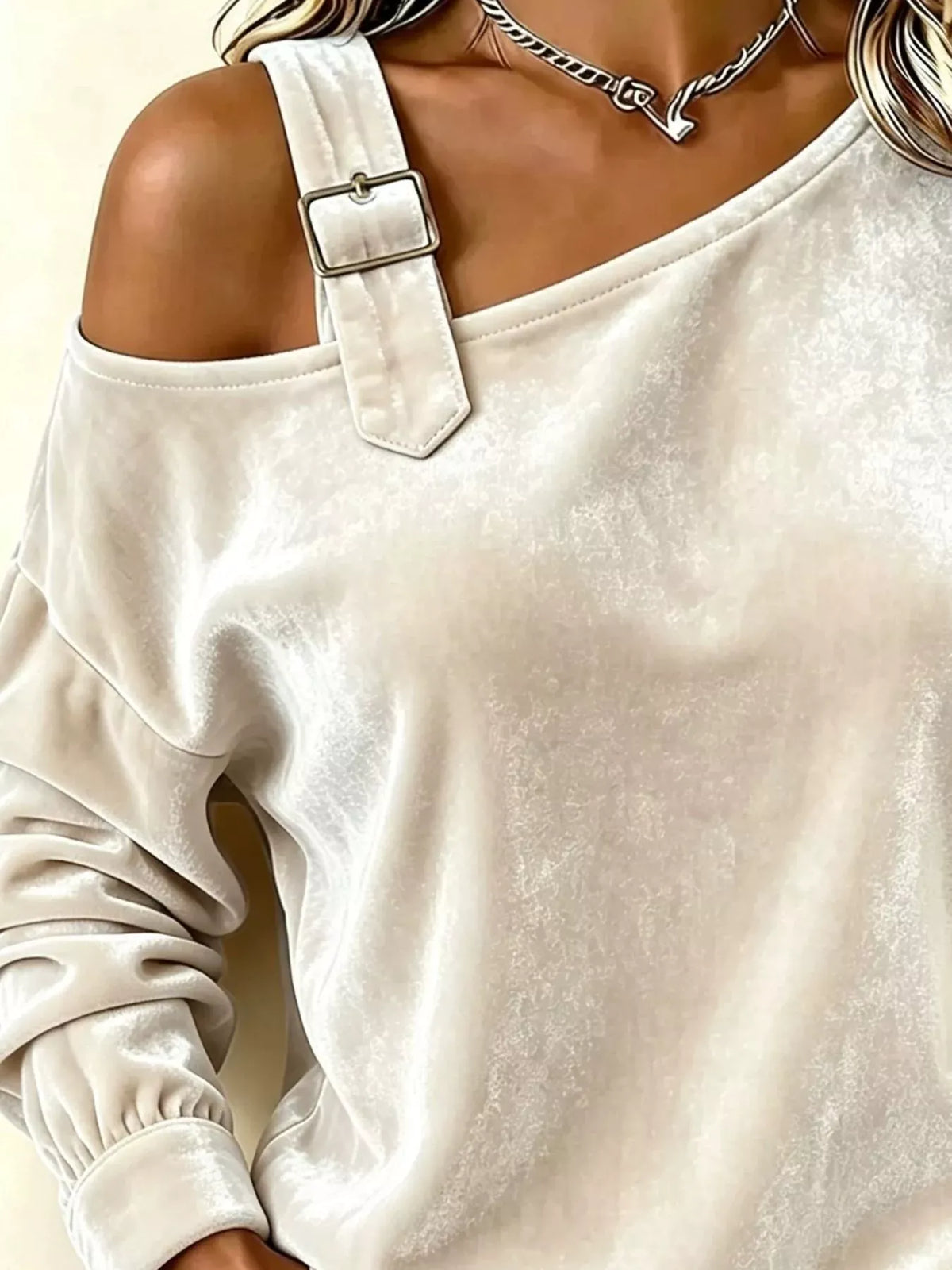 SADDLEBROOK BUCKLE VELVET BLOUSE The Nichole Collection - Official Site