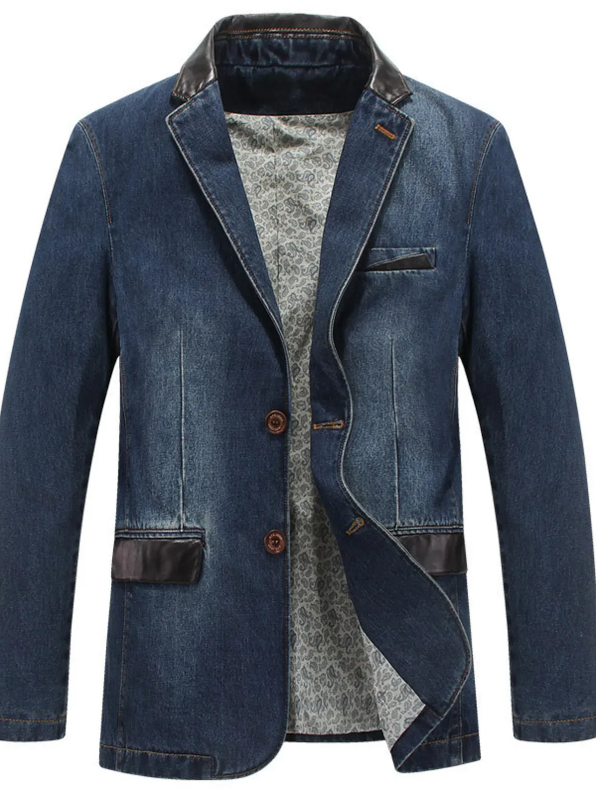 Men's Lapel-Collar Denim Blazer The Nichole Collection