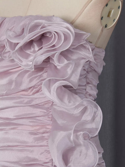 Ruffled High-Low Strapless Dress The Nichole Collection