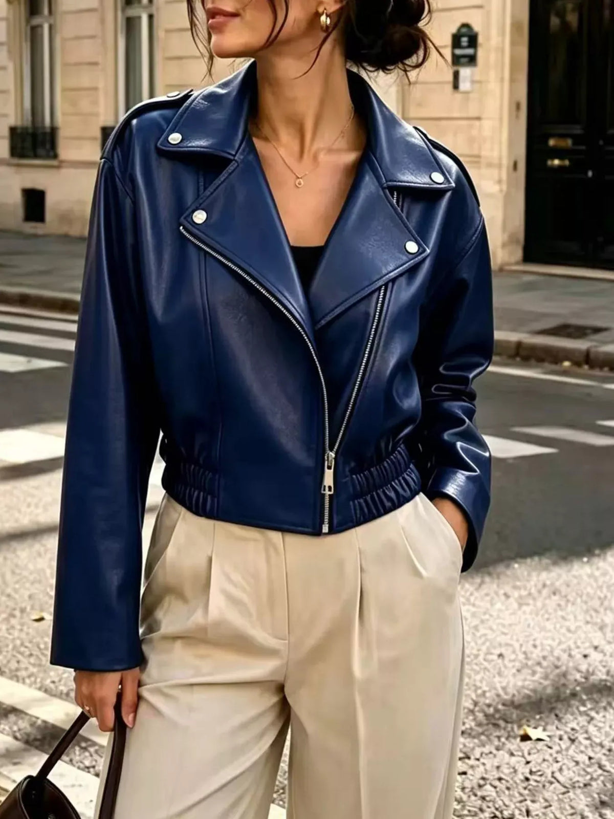 GREENWICH FAUX LEATHER JACKET The Nichole Collection - Official Site