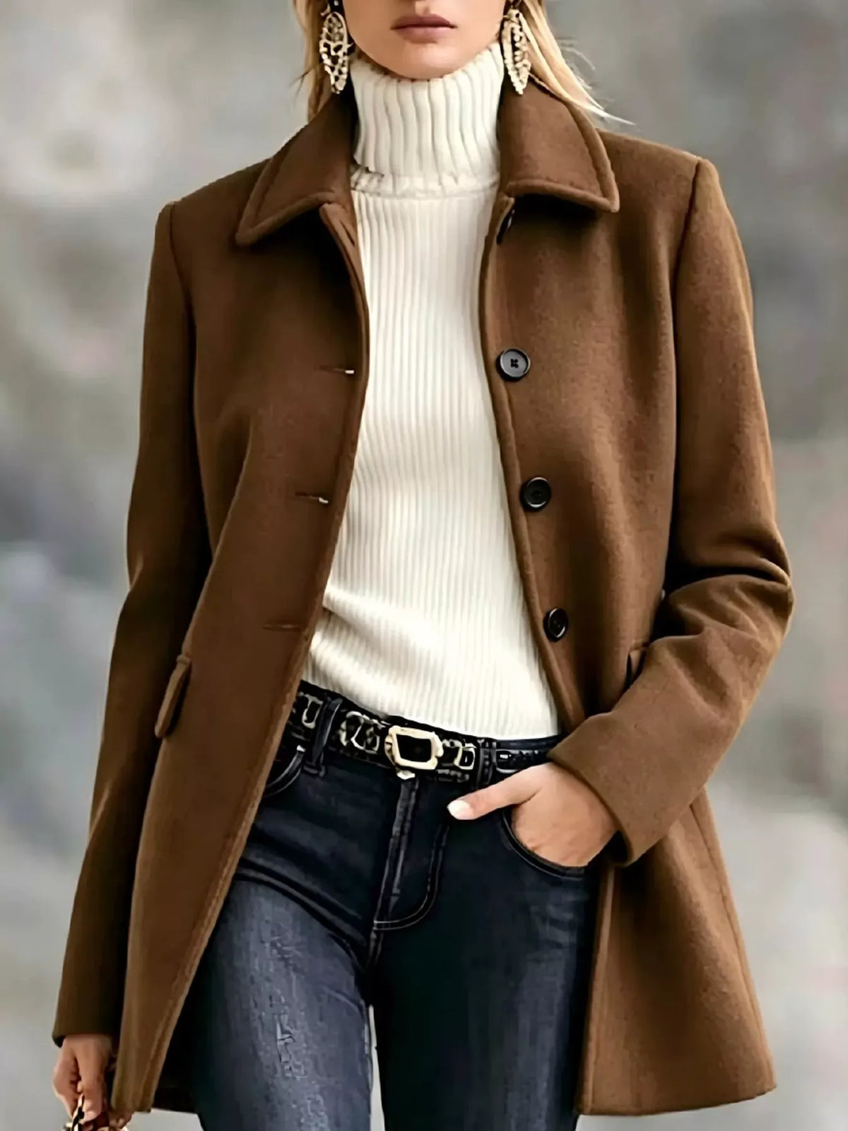Cashmere-Blend Tailored Coat The Nichole Collection