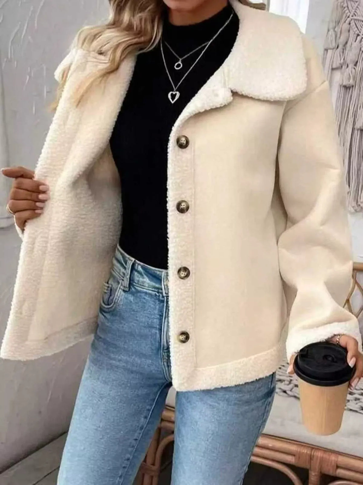 Cashmere-Blend Suede Sherpa Jacket The Nichole Collection