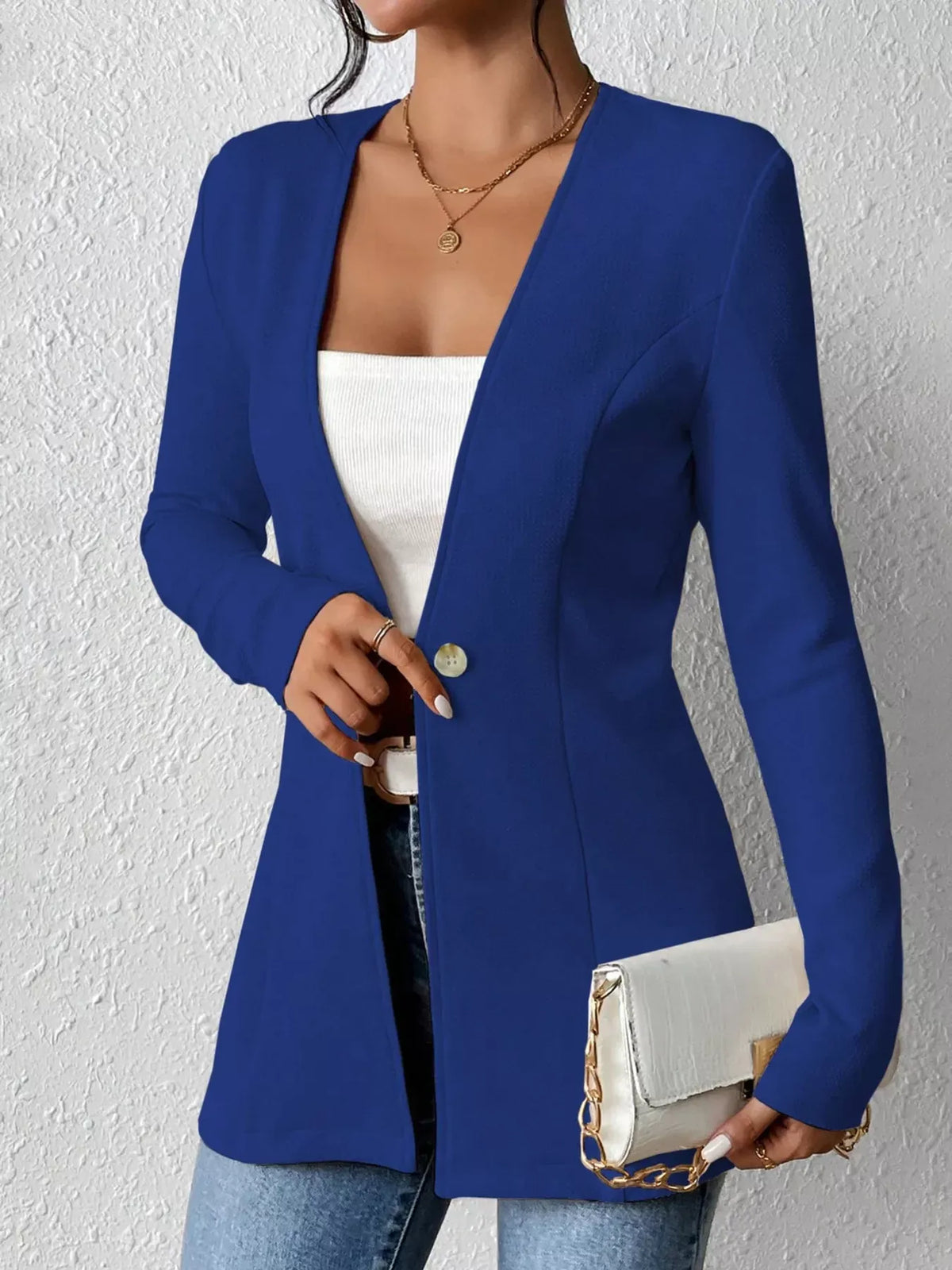 Single-Button Long-Sleeve Blazer The Nichole Collection - Official Site