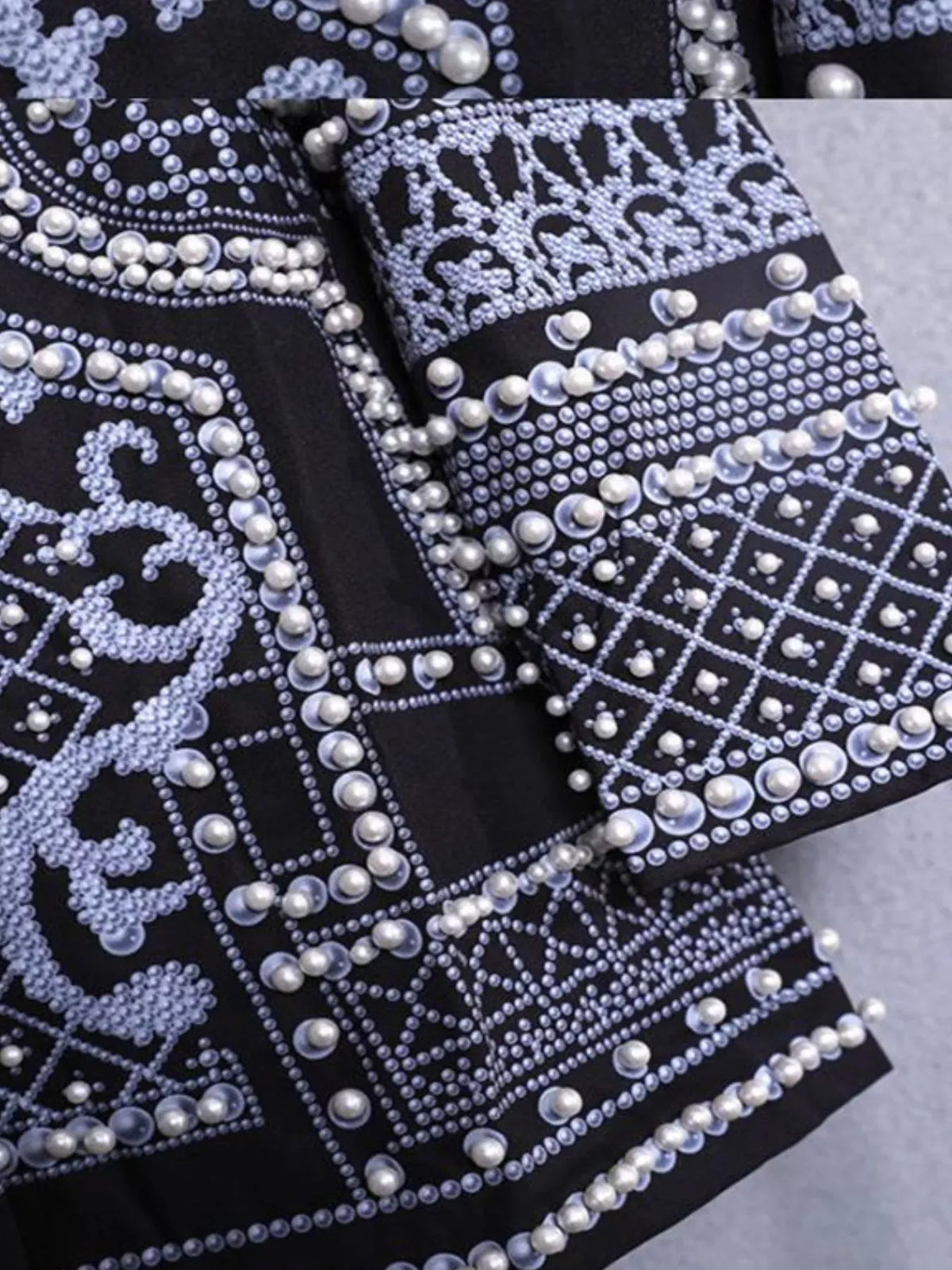 Pearl-Embellished One-Button Blazer The Nichole Collection