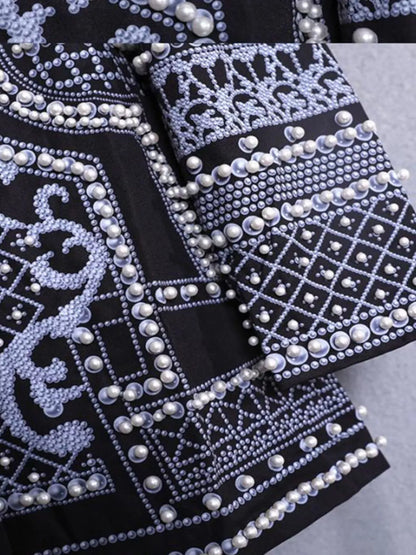 Pearl-Embellished One-Button Blazer The Nichole Collection