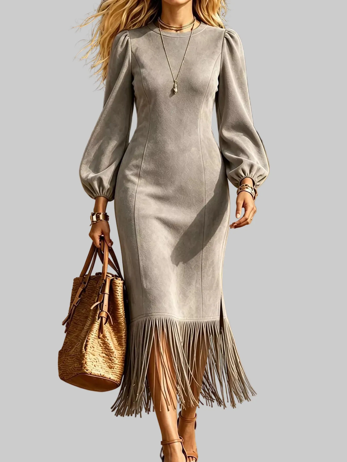 FRINGE HEM MIDI DRESS The Nichole Collection - Official Site