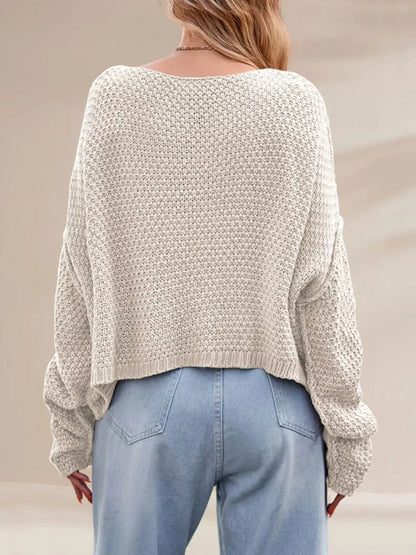 Cable Knit Dropped Shoulder Sweater The Nichole Collection - Official Site