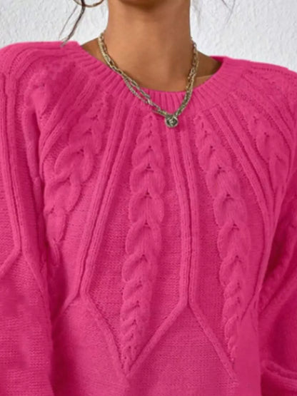 Cable Knit Long Sleeve Sweater Sweaters The Nichole Collection