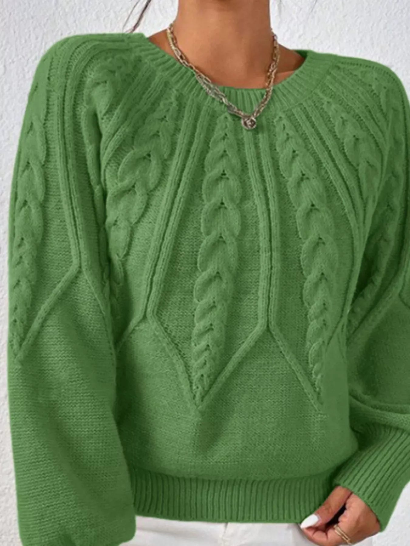 Cable Knit Long Sleeve Sweater Sweaters The Nichole Collection