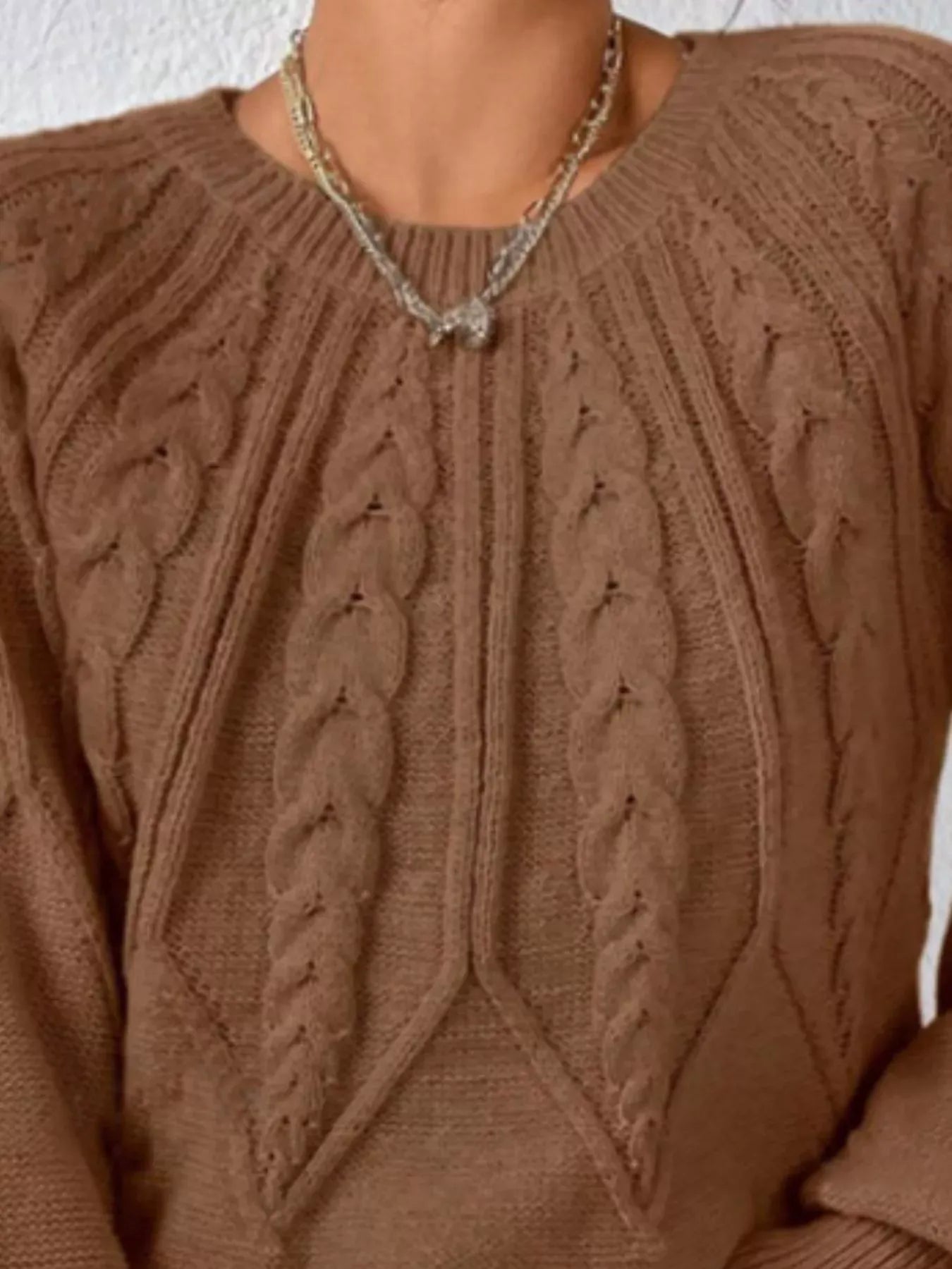 Cable Knit Long Sleeve Sweater Sweaters The Nichole Collection