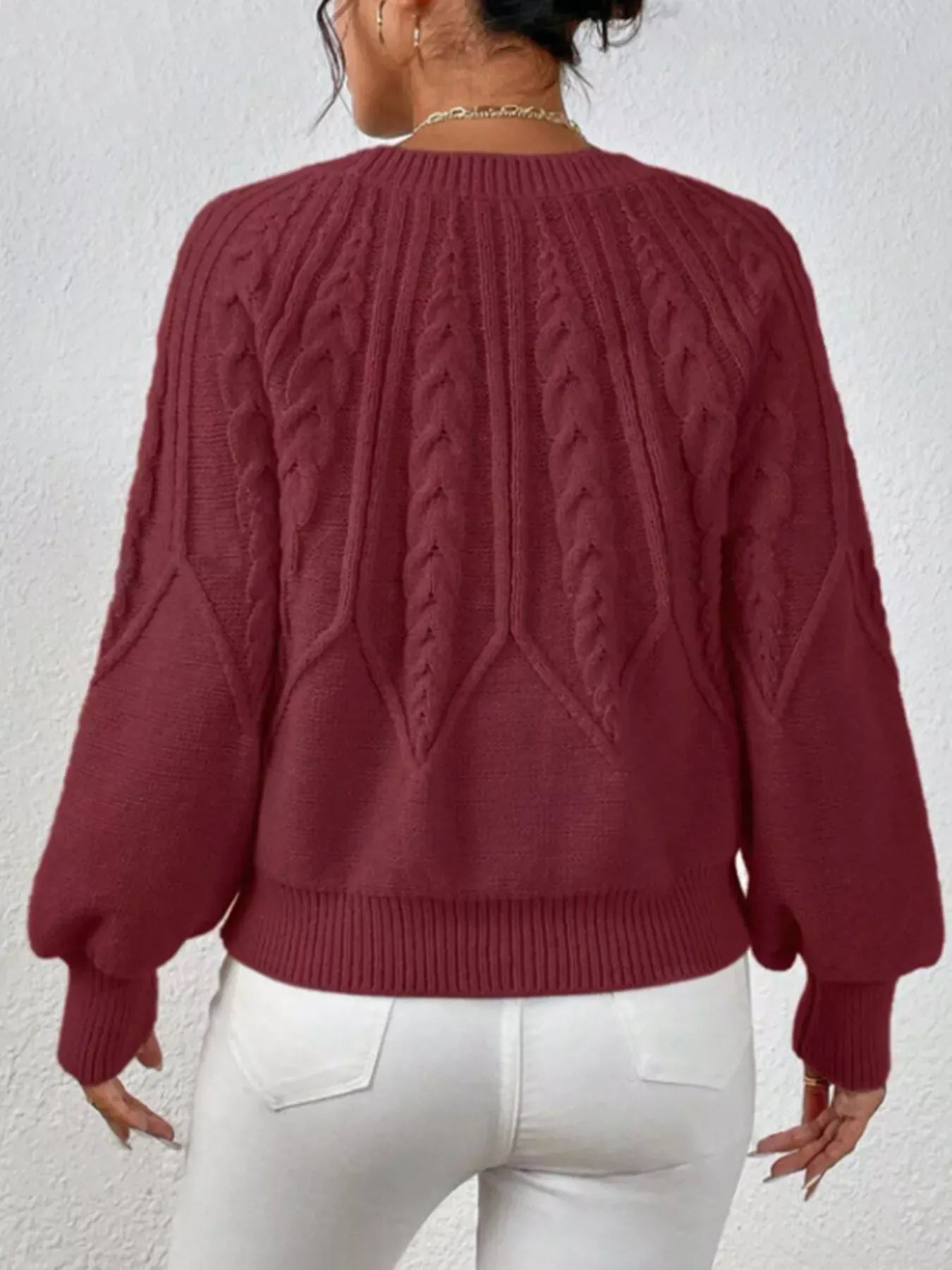 Cable Knit Long Sleeve Sweater Sweaters The Nichole Collection