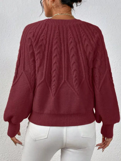 Cable Knit Long Sleeve Sweater Sweaters The Nichole Collection